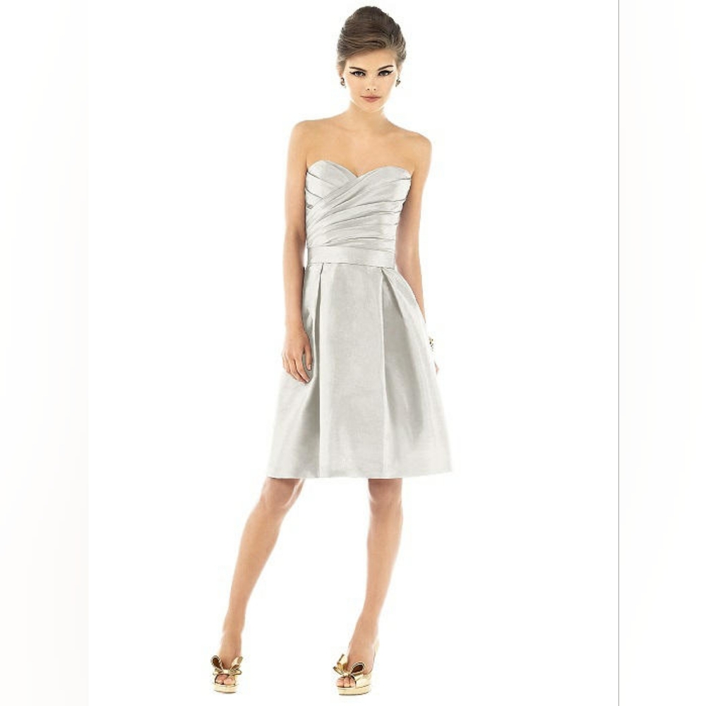NWT Alfred Sung Strapless Party Cocktail Dress Atlantis 16 Pleated Pockets